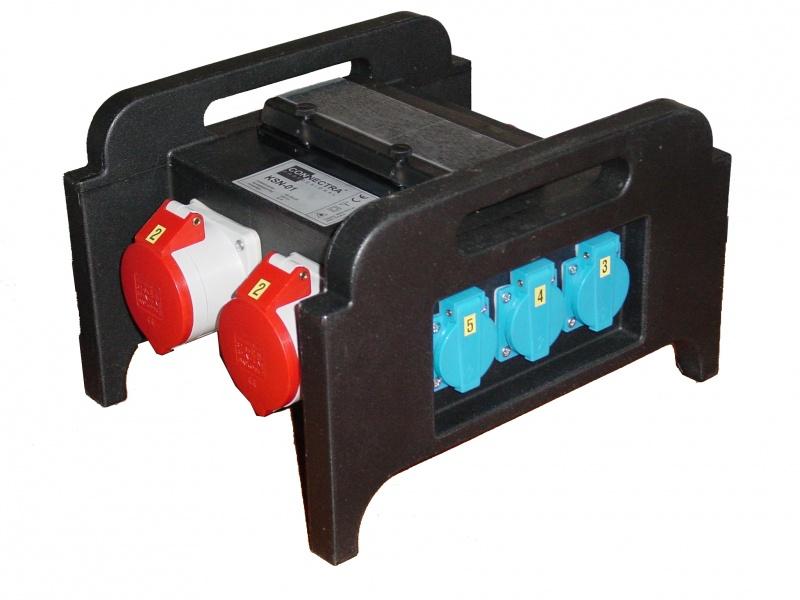 Connectra Verdeelkast KSN-01 in 32/5 uit 3x32/5+6 x schuko